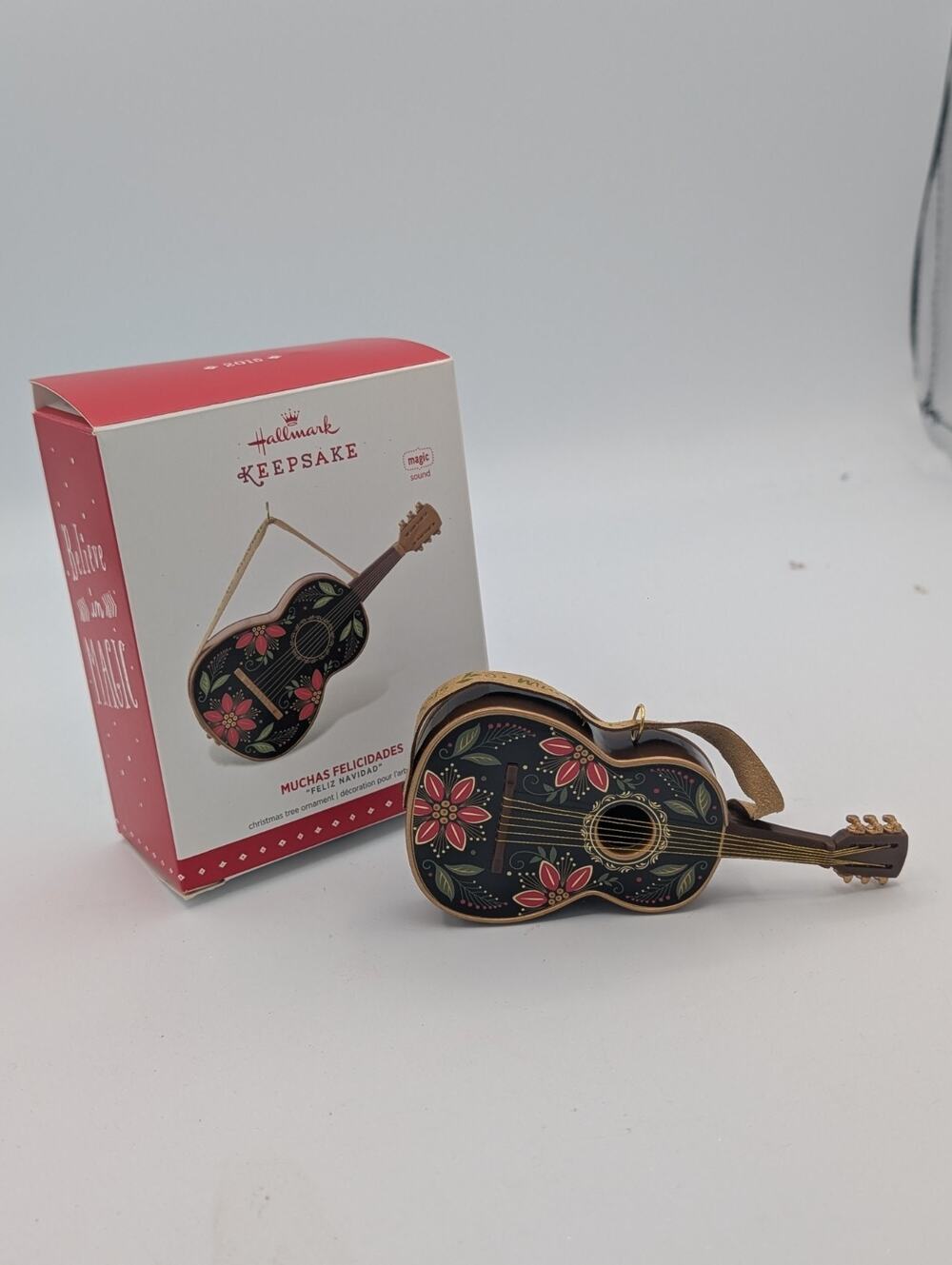 Hallmark Keepsake Muchas Felicidades Guitar Ornament 2015 Plays Song MIB
